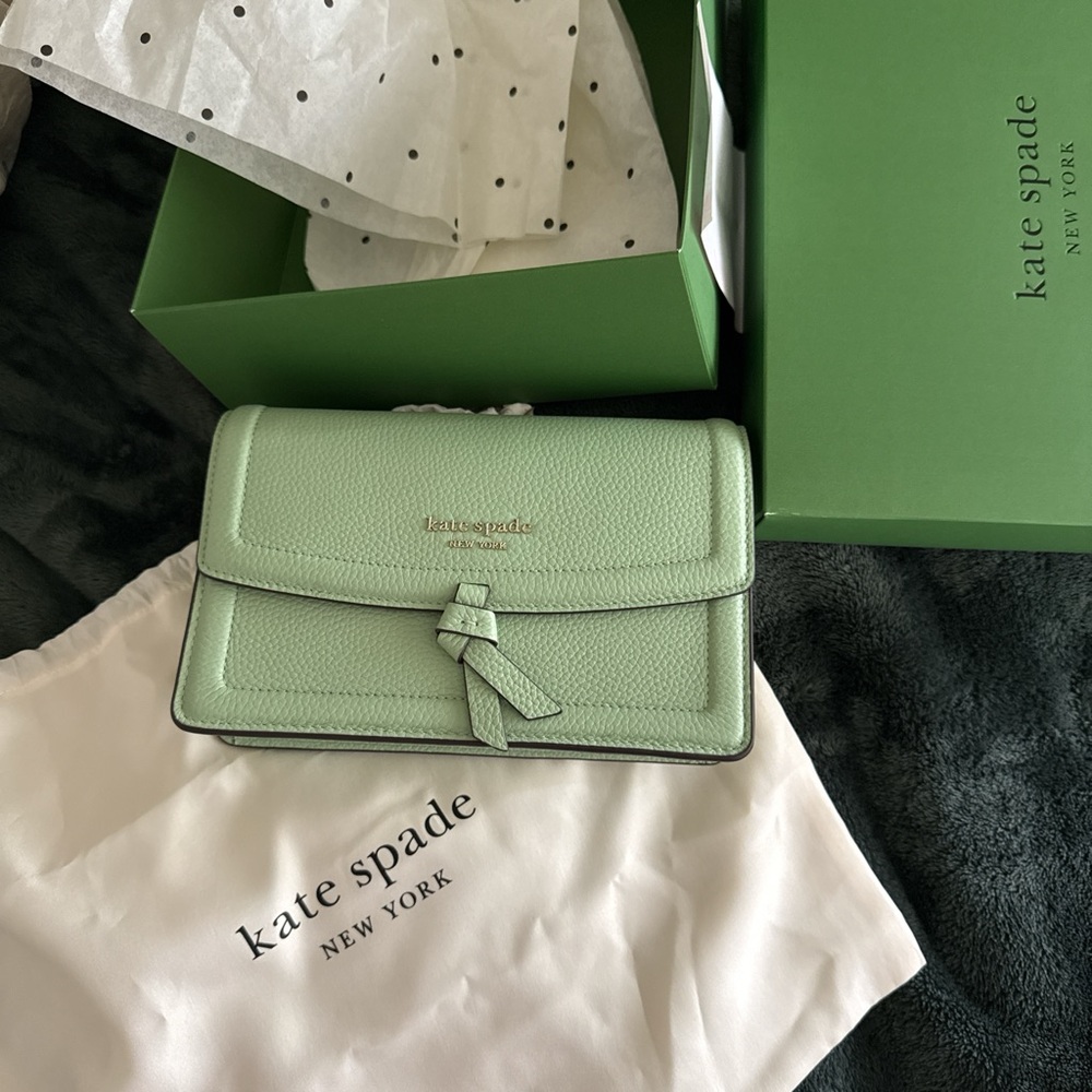 Kate Spade Mint Green Leather Clutch